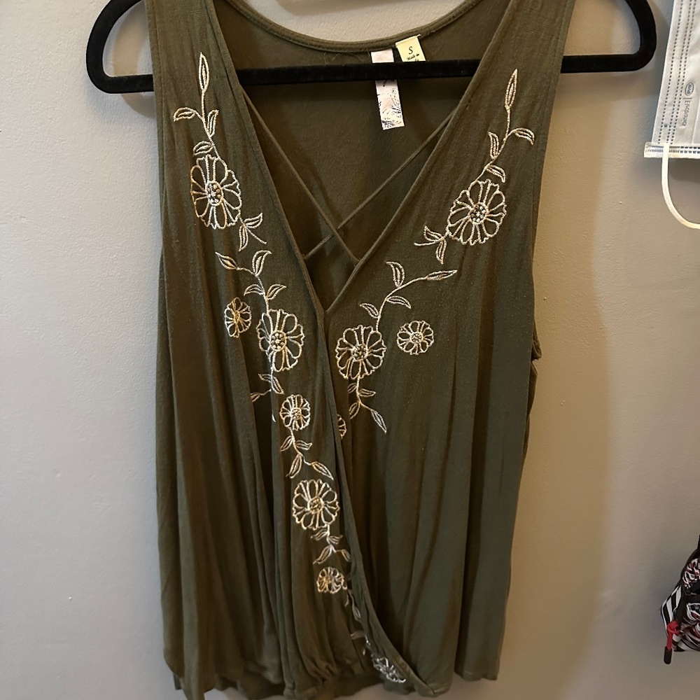 Boho Tank Top with Floral Detailing